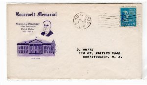 810 Monroe on Roosevelt Memorial cachet  Ohio to New Zeland 7/2/1945 - see scan