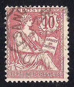 France #133 10C Rights of Man, Rose Red Stamp used F