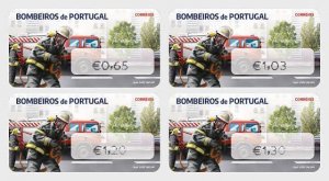 Stamps of Portugal 2024 - Firefighters in Portugal - City Fires - Set