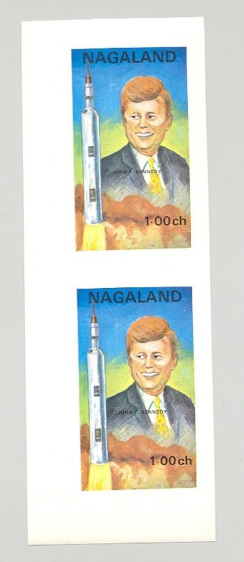 Nagaland (Propaganda) 1971 Kennedy, Space 1v Imperf S/S Collective Proof Pair