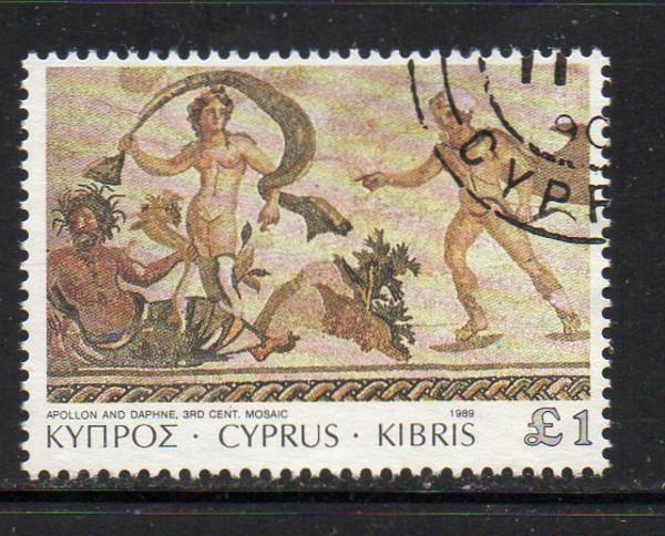 Cyprus Sc 750 1989 1 pound Aplion & Daphne stamp used