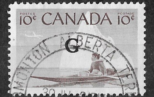 Canada # O39  G  Official Overprint    Kayak    (1) VF Used