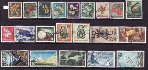New Zealand-Sc#382-403- id8-used short set to the $2-1967-70-