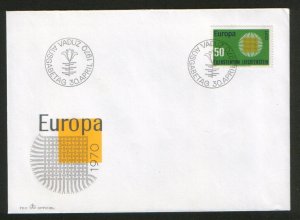 LIECHTENSTEIN-FDC-EUROPA CEPT-ONE STAMP-1970.
