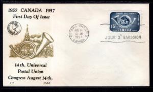 Canada 372 UPU H and E Pencil FDC