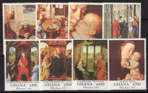 GHANA SG1646/53 1991 CHRISTMAS RELIGIOUS PAINTINGS MNH