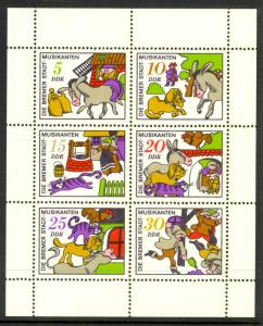 GERMANY DDR 1971 FAIRY TALE Musicians Sheet Sc 1344a MNH