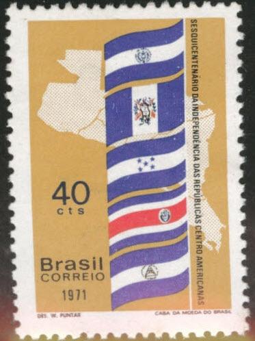 Brazil Scott 1196 MH* 1971 Flag stamp CV$1.25