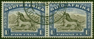 South Africa 1952 1s Blackish Brown & Ultramarine SG120a V.F.U