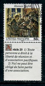 United Nations NY #617 Human Rights Article 20 used single w/ French label