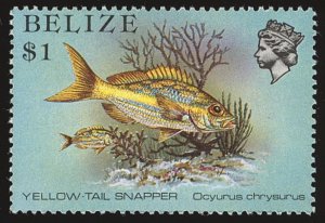 BELIZE Sc 711 VF/MNH - 1984 - $1 - Yellow-Tail Snapper