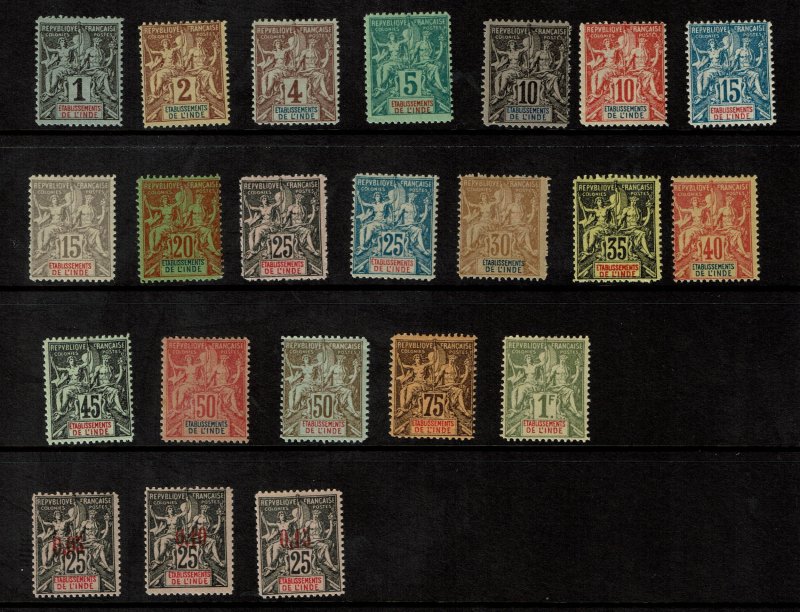 Fournier Forgeries - French India, nh