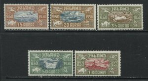 Iceland 1930 complete Airmail set mint o.g. hinged