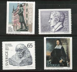 SWEDEN Scott 919-922 MH*  1972 stamp set