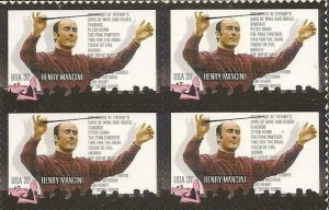 US 3839 Henry Mancini 37c block (4 stamps) MNH 2004