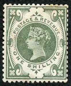 SG211 1/- Green jubilee m/m (very light toning at top right)