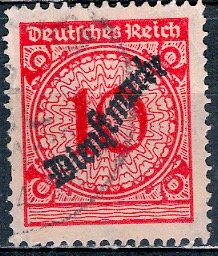 Germany; 1923: Sc. # O49: *O/Used Single Stamp