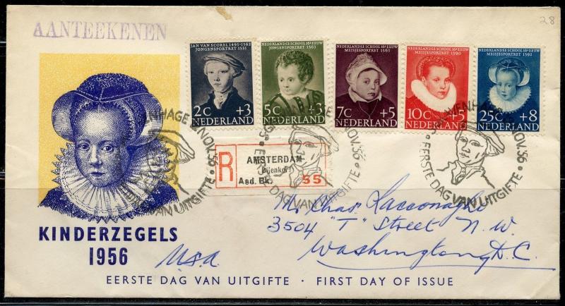NETHERLANDS OFFICIAL FIRST DAY COVER ADDRESSED E28  AS SHOWN