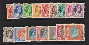 Rhodesia & Nyasaland Sc 141-155 Long Set Used