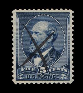 STUNNING SCOTT #216 XF-GEM 5₵ 1888 INDIGO USED PSC CERT - PRICED TO SELL