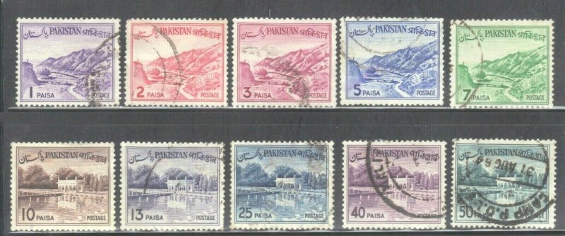 PAKISTAN SC# 129-138  **USED** 1961-63     SEE SCAN