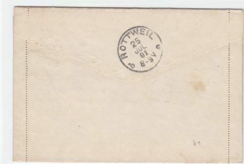 germany  wurttemburg 1901  stamps letter card   ref r14362