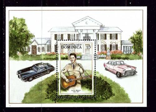 Dominica 1099 NH 1988 Elvis Presley Souvenir Sheet