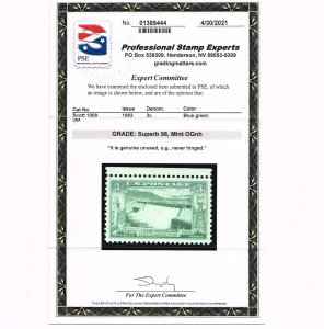 EXCEPTIONAL GENUINE SCOTT #1009 MINT PRISTINE OG NH PSE CERT GRADED SUPERB-98