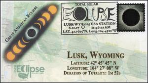 17-215, 2017, Total Solar Eclipse, Lusk WY, Event Cover, Pictorial Cancel