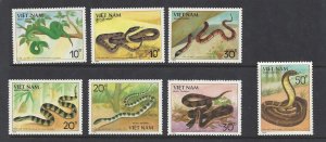 Vietnam #1972-8 MNH set, various snakes, issued 1989