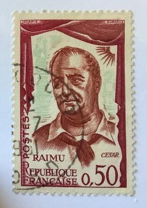 France 1961 Scott 1000 used - 0.50fr,  Raimu in the Role of Caesar Marcel Pagnol