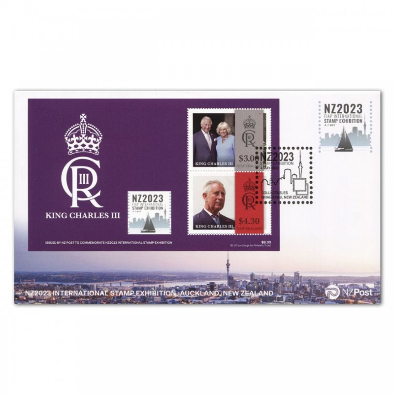 New Zealand NZ2023 International Exhibition Souvenir Cover King Charles III