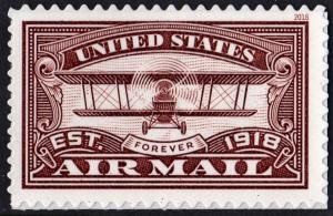 U.S.#5282 Brown Air Mail Biplane 50c Single, MNH.
