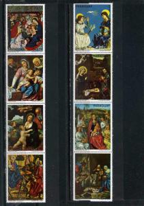 PARAGUAY 1975 CHRISTMAS PAINTINGS SET OF 8 STAMPS MNH