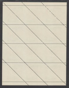 Liberia Sc 344 MNH. 1953 5c Kingfisher, sheet of 24, Imperf Vertically, ERROR