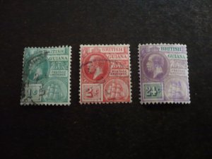 Stamps - British Guiana - Scott# 178,179,184 - Used Part Set of 3 Stamps