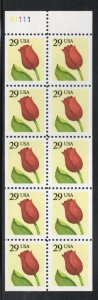 ALLY'S STAMPS US Scott #2527a 29c Tulip Flower - B/P [10] MNH F/VF [BP-34d]