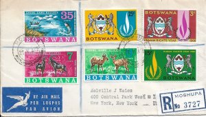 Moshpa, Botswana to New York, NY 1969 Registered Airmail (48924)