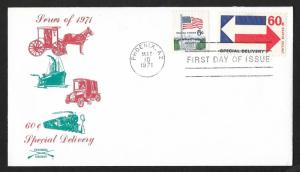 UNITED STATES FDC 60¢ Special Delivery 1971 Colonial