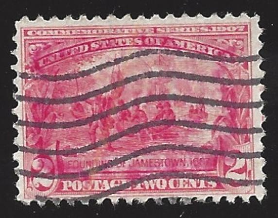 US #329 1907 WMK191 Carmine Used F-VF