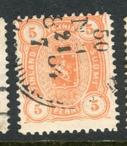 FINLAND; 1875-81 classic Helsingfors print issue fine used Shade of 5p.