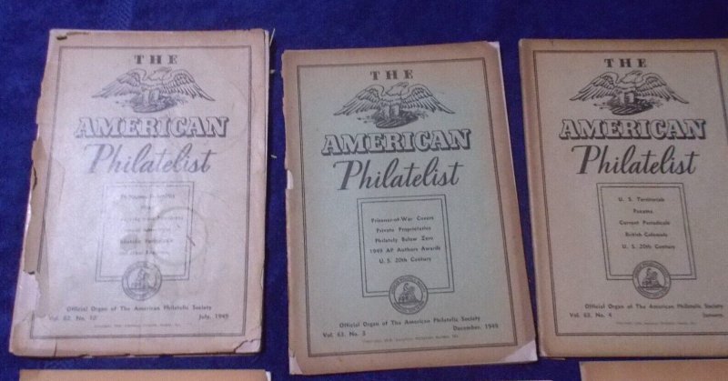 THE AMERICAN PHILATELIST, 11 magazines collection, July 1949 / December 1950