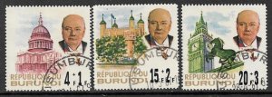 BURUNDI 1967 Sir Winston Churchill Semi Postal Set Sc B28-B30 CTO Used