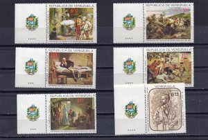 VENEZUELA 1966 PAINTINGS SET OF 6 STAMPS MNH