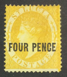 MOMEN: ST LUCIA SG #27 1882-4 P14 MINT OG H LOT #60866