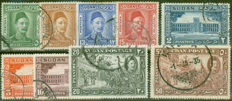 Sudan 1935 General Gordon Set of 9 SG59-67 Fine Used