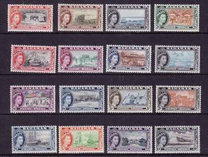 Bahamas-Sc#158-73-unused light hinged definitive set-QEII-1954-