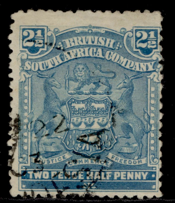 RHODESIA QV SG80, 2½d dull blue, USED.