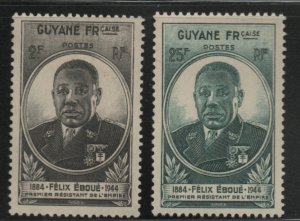 French Guiana Scott 171-172 MH*  1945 Eboue set