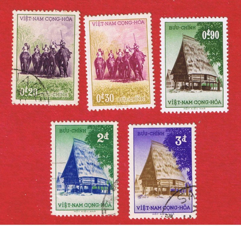  Vietnam #63-67  VF used  Hunters & Dwellings  Free S/H